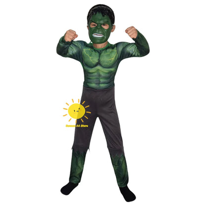 Hulk Bruce Banner-spierkostuumset voor Halloween, cosplaykostuum met handschoenen voor mannen, carnaval en feest 2026