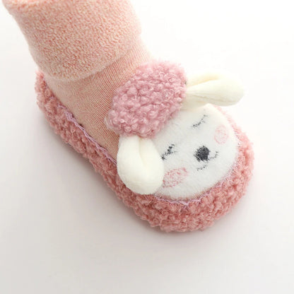 Baby Boys Girls Winter Warm First Walker Cozy Non-Slip Tube Socks Soft Sole Shoes
