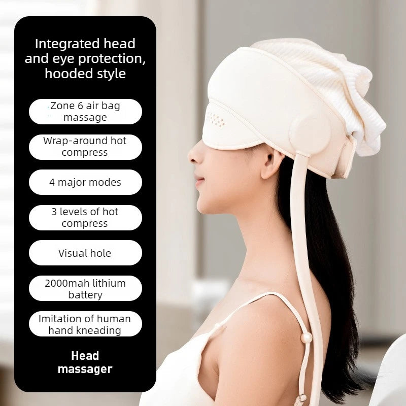 Graphene Heated Head Massager Air Pressure & Eye Compress – Stress Relief Sleep Aid 2026