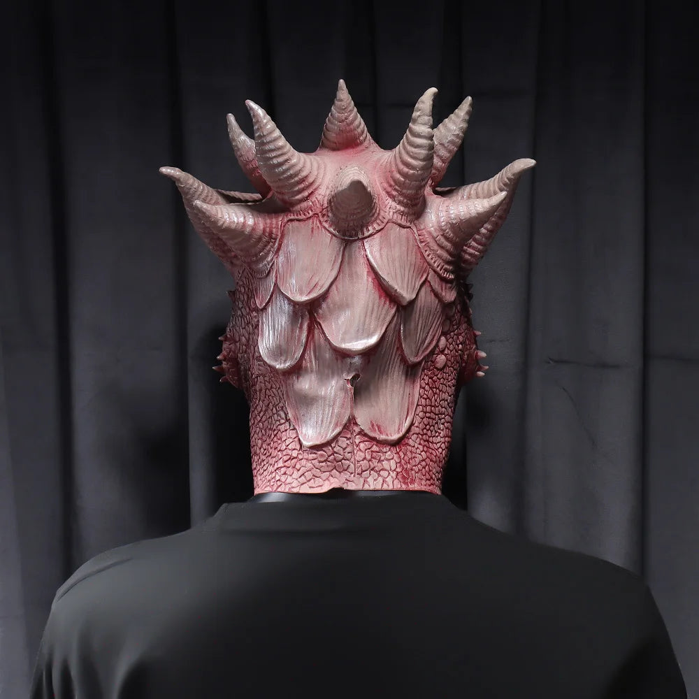 Dragemaske Latex Cosplay Hjelm Halloween 2025 Realistisk