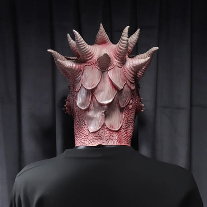 Dragemaske Latex Cosplay Hjelm Halloween 2025 Realistisk