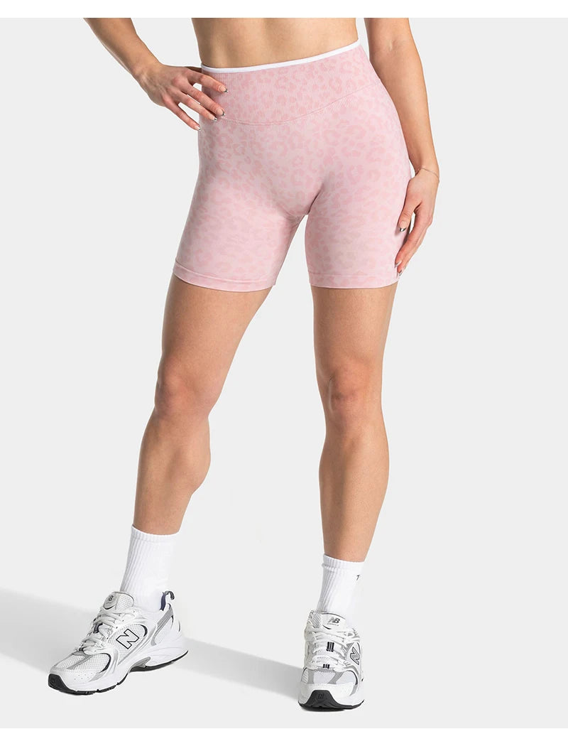 Stretchy women's seamless yoga shorts - high-waist hip-lifting, nylon blend, for gym and running