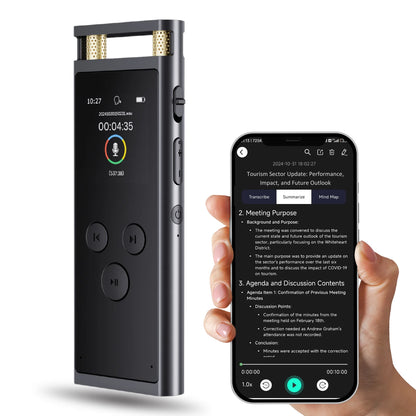 AI Voice Recorder 64GB Aluminum Dictaphone Transcribe