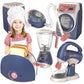 Pretend Kitchen Playset - Electric Vacuum, Juicer, Washing Machine & Water Sweeper Toys for Kids