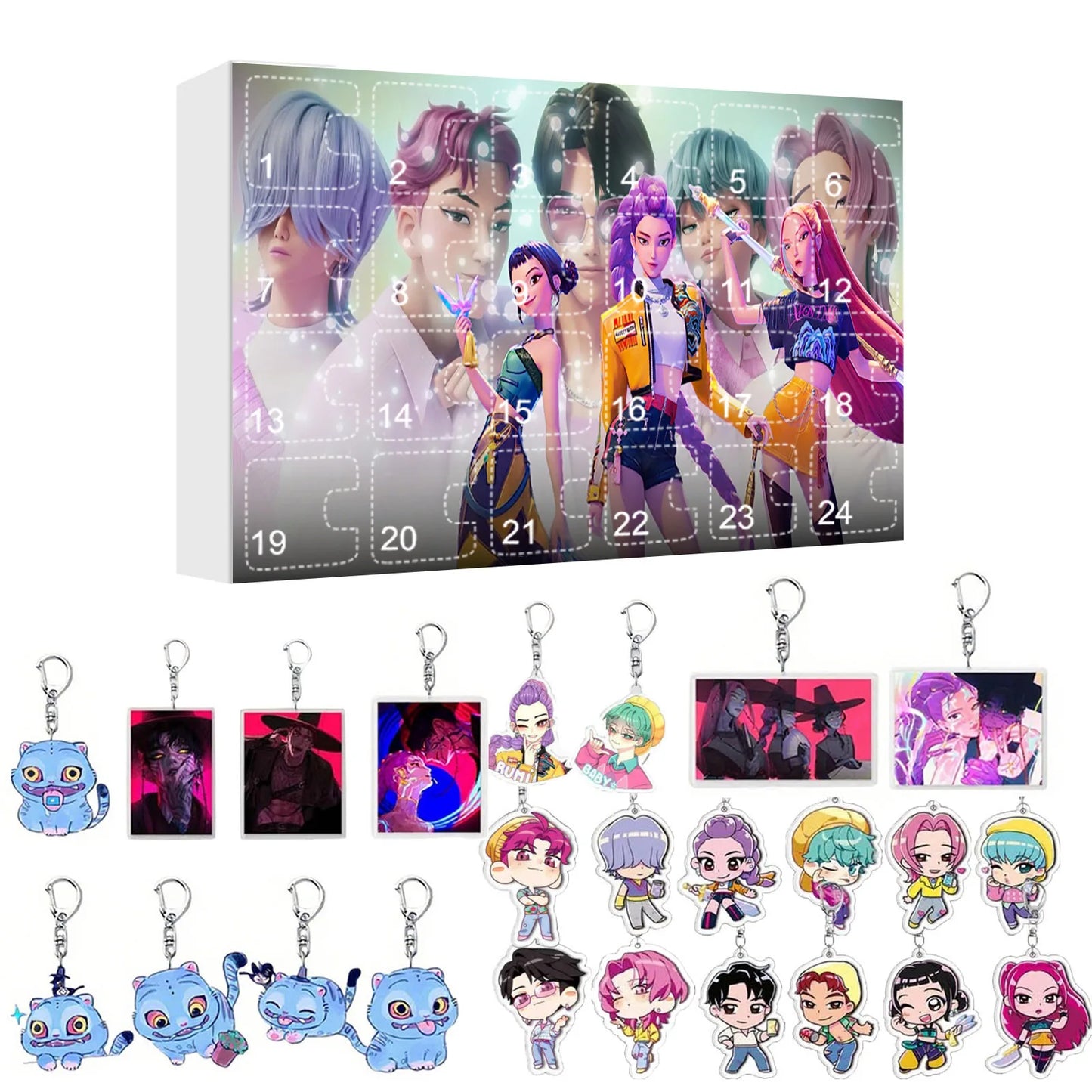 Kpop adventskalender 24 dagen demonjagers sleutelhanger cadeau