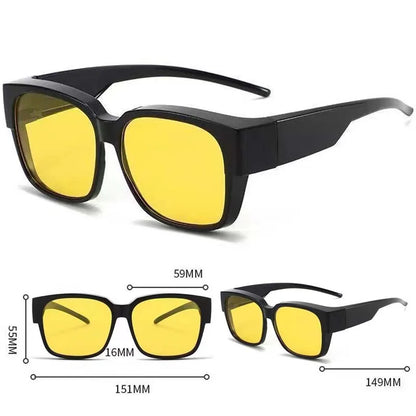 Photochromic Night Vision Glasses Fit Over Sunglasses UV Protection Night Driving