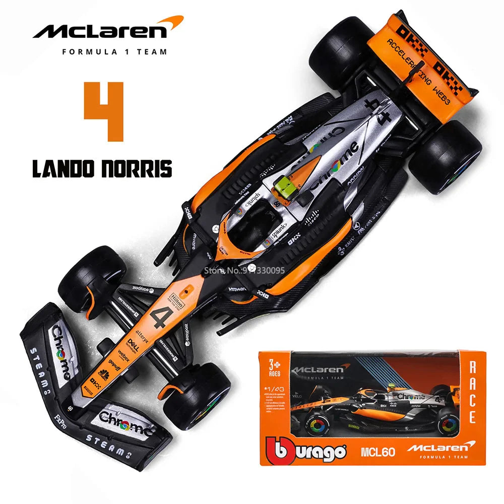 Die-Cast Car 1:43 Scale Formula One MCL60 Replica 2023 Collectible Display Model Fall 2025 Gift