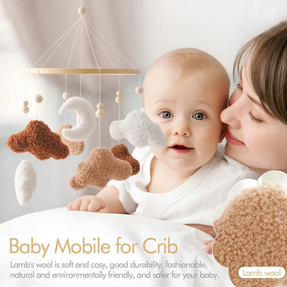 Baby Crib Mobile Wooden Nursery Newborn Sensory Toys