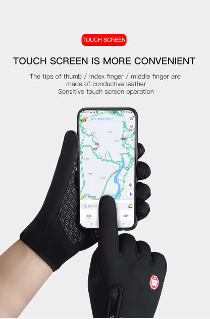 Winter Thermal Touchscreen Gloves – Windproof & Water-Resistant, Non-Slip Unisex Gloves for Cycling and Cold Weather