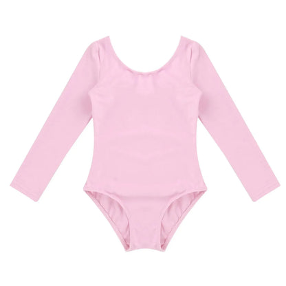 Lightweight Girls' Leotard – Long-Sleeve Ballet, Polyester, For Dance Class And Practice