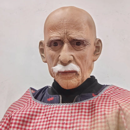 Realistisch latex cosplaymasker van een oude man met baard dat het hele hoofd bedekt, voor volwassenen, rekwisiet voor Halloweenfeesten 2026