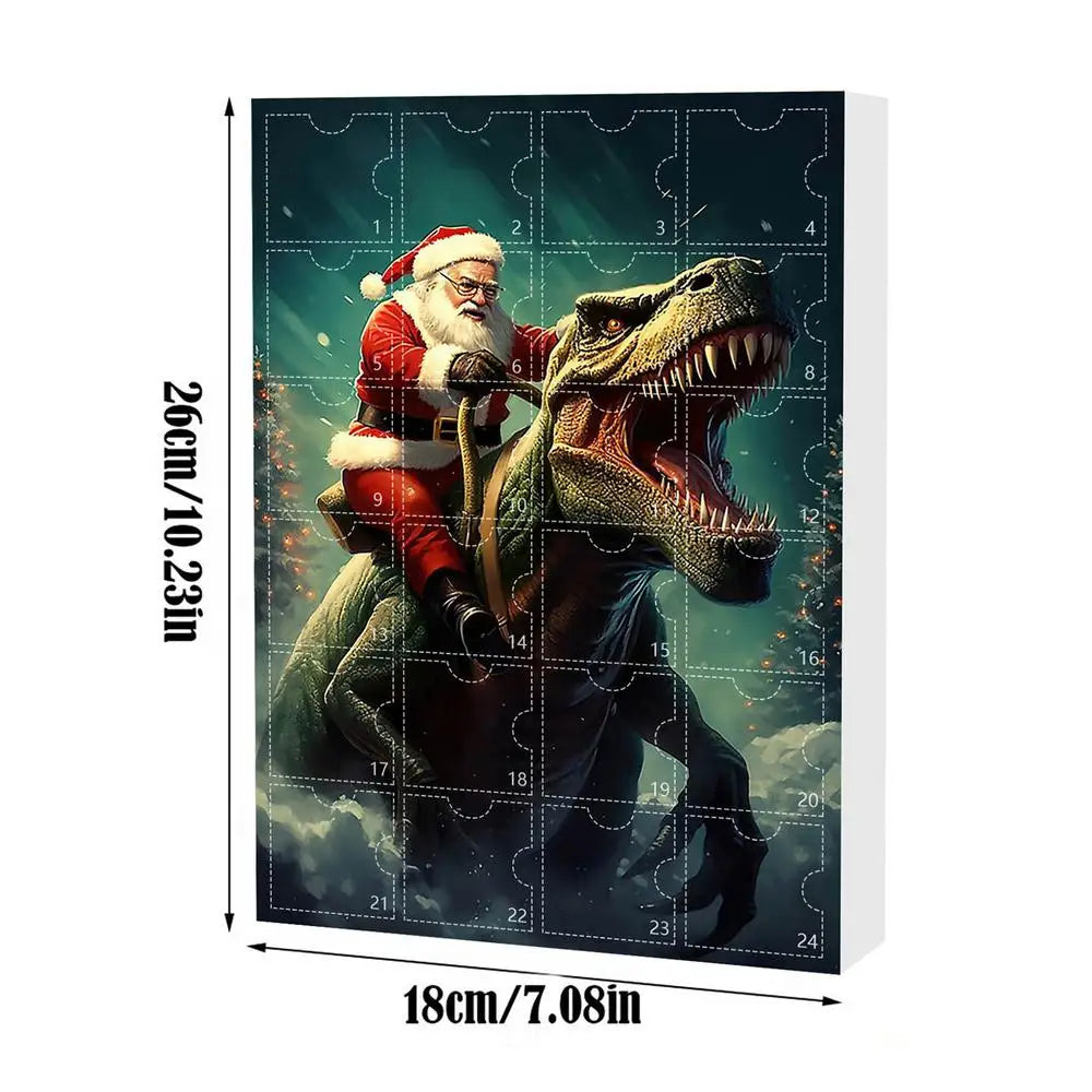 Dinosaur Advent Calendar - 24-Day Christmas Countdown, Fun Holiday Decor for Kids and Families