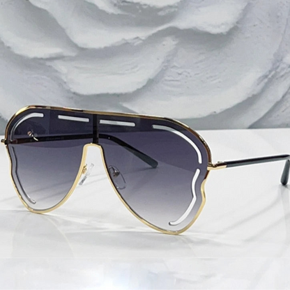 Oversized Pilot Punk Sunglasses Women Big Frame 2025 Hollow Shades for Ladies
