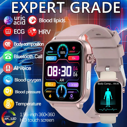 Orologio intelligente con monitoraggio della salute, diagnostica AI, lipidi nel sangue, acido urico, composizione corporea, tendenza autunno 2025, regalo