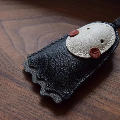 Porte-clés porte-bonheur en cuir sans visage noir confortable mignon cadeau
