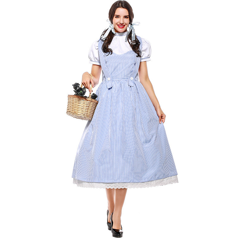 Dorothy blå gingham kjole kostyme Halloween 2025 cosplay
