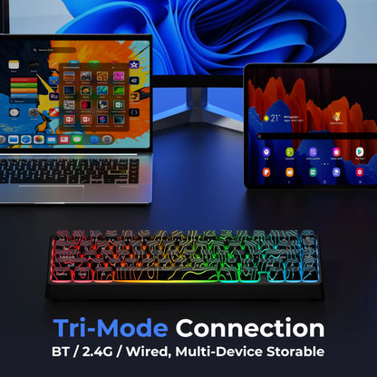 Mechanisch Toetsenbord M67 67 Toetsen Pakking Hot Swappable RGB