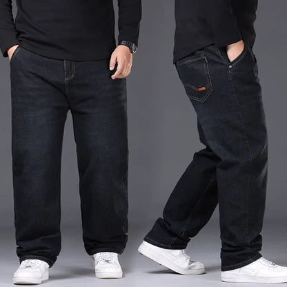 Oversized Relaxed Men's Jeans - High Waist, Stretch Denim