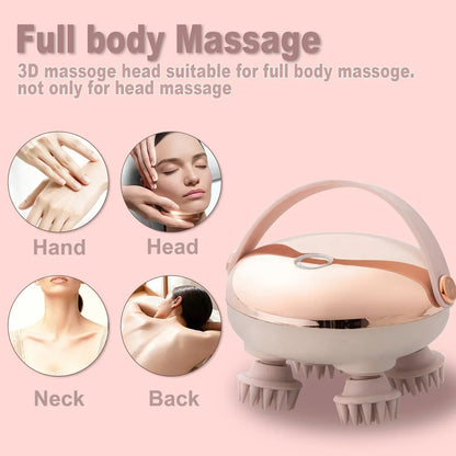 Elektrisk hovedbundsmassageapparat genopladeligt vandtæt håndholdt hårplejeenhed til stresslindring feriegave 2026