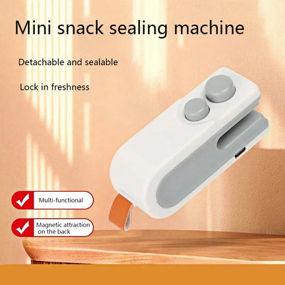 Mini selladora térmica recargable por USB, selladora manual de alimentos, clip portátil para bolsas 2026, artículos esenciales para el hogar