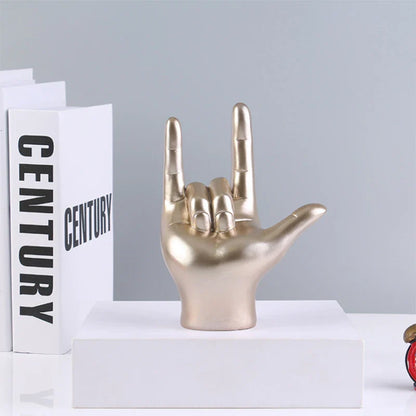 Sign Language Hand Statue 19.5cm Resin Figurine Home Decor Fall 2025 Meaningful Gift Desk Accent