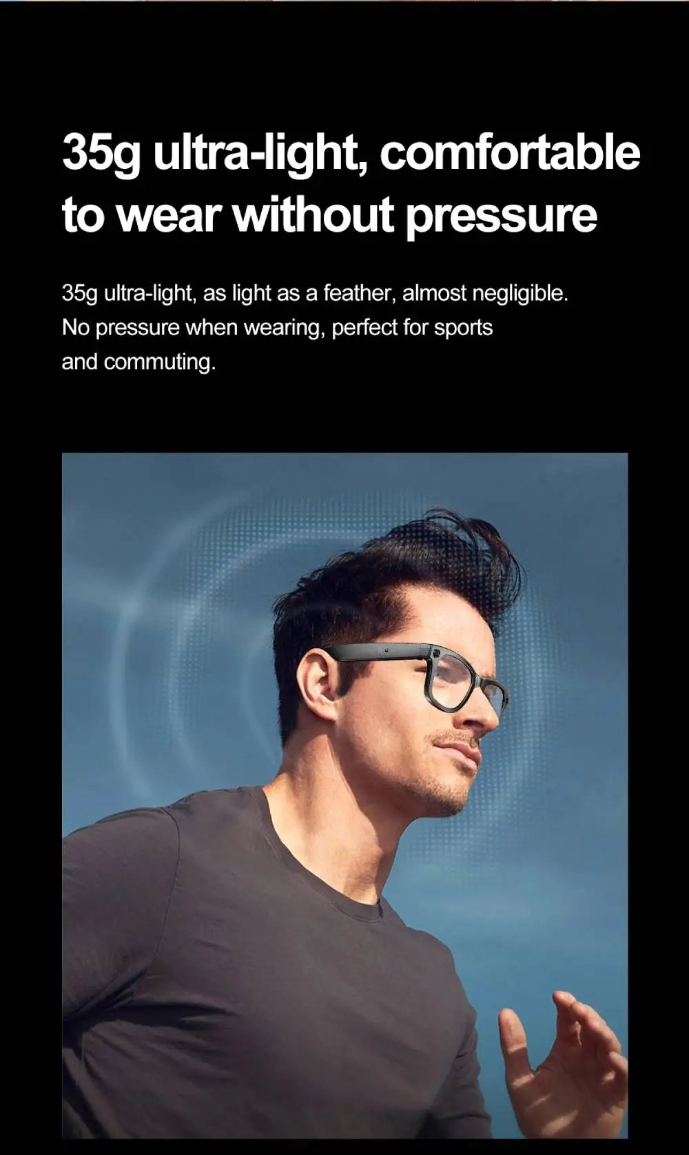 AI Smart Glasses 720P Translation Camera Sunglasses