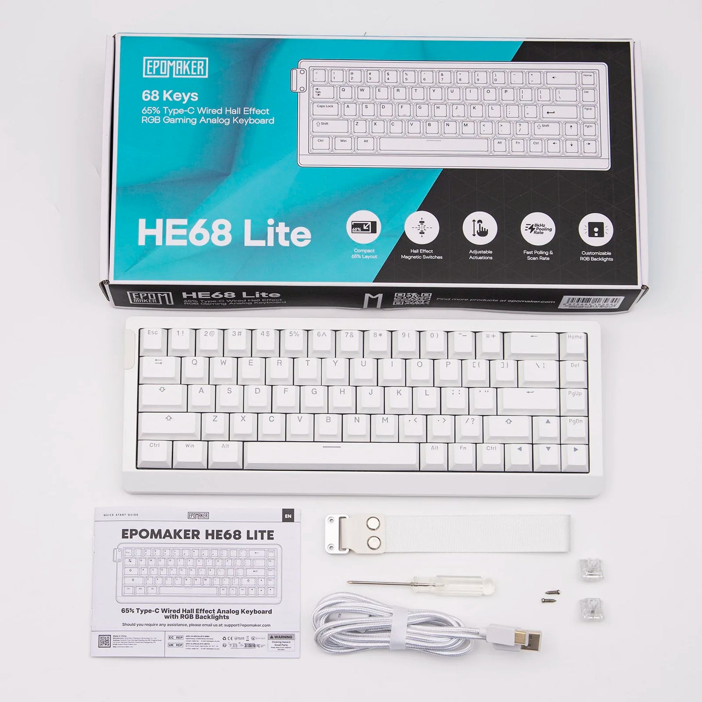 Teclado Mecánico Cableado Magnético al 65 Porciento con Retroiluminación RGB