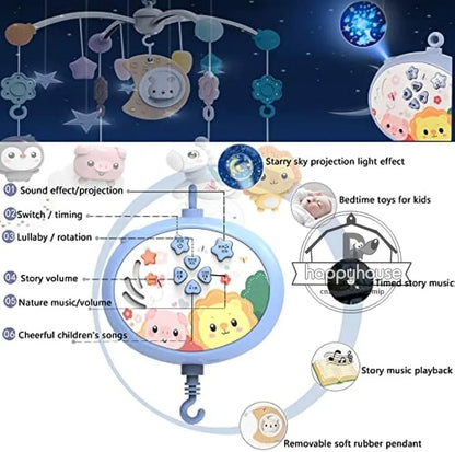 Sengemobil Fjernkontroll Musikk Lys Nyfødt Sensoriske Leker