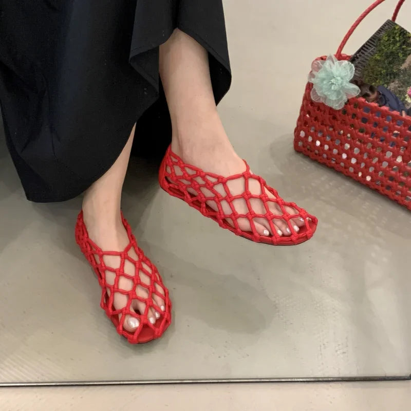 Breathable Women’s Ballet Flats - Mesh Weave, Summer