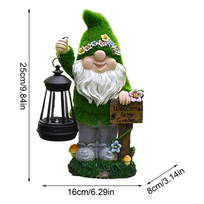 Gnomi da Giardino Solari con Lanterna Statua da Giardino Esterna Tendenza Primavera 2026 Illuminazione a Energia Solare