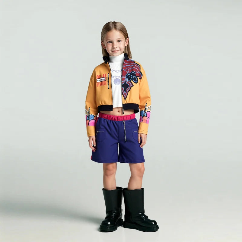 Lightweight Girls Kpop Costume - Jacket Skirt, Cotton