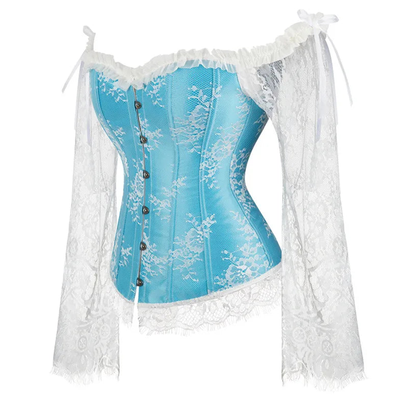 Corsetto da donna di supporto - scollo a barca, pizzo satinato