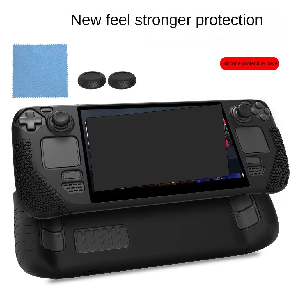 Funda de silicona para Steam Deck OLED con tapas de botones y agarre