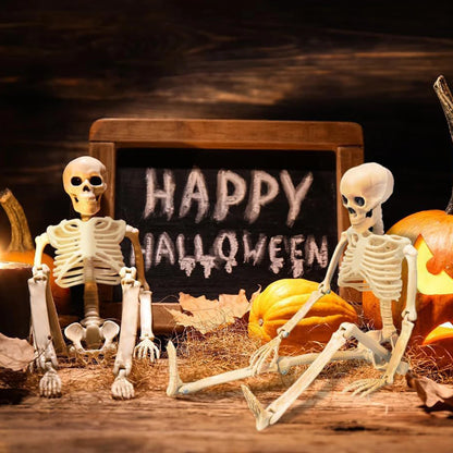 Beweegbaar menselijk skelet, Halloween-plastic nepbottendecoratie en griezelig accessoire 2026