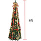 6ft Pre-Lit Pop-Up Christmas Tree with Built-in Lights - Collapsible Pencil-Style Holiday Decor for Effortless Festivity