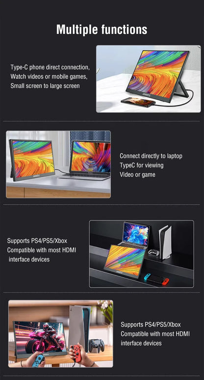 16 Inch Draagbare Touch Monitor 1920x1200 HDR10 Laag Blauw