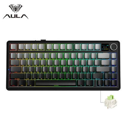 Teclado mecánico para juegos 75% Hot Swap RGB TFT inalámbrico