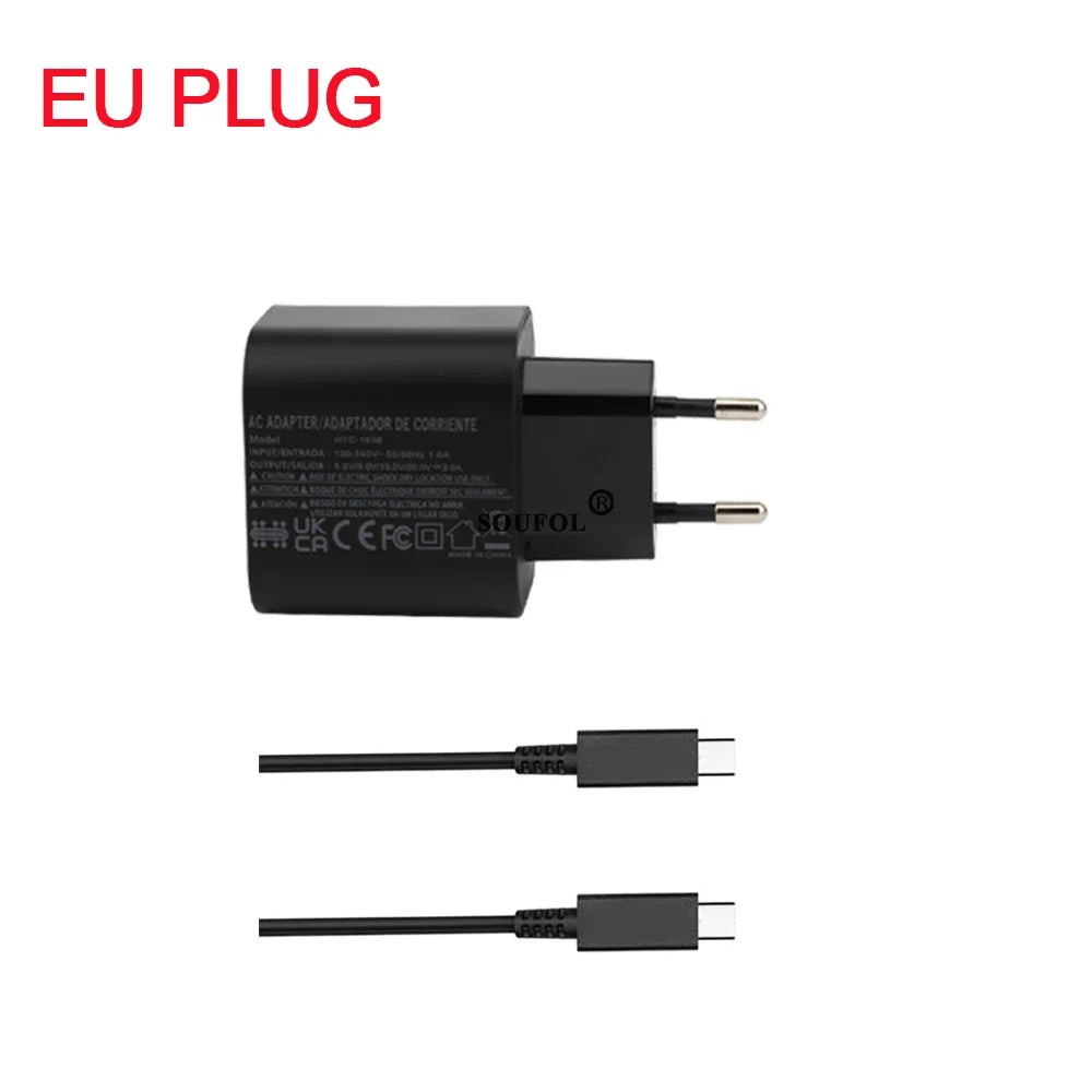 Cargador rápido USB C de 60W con enchufes EU US UK para Switch2