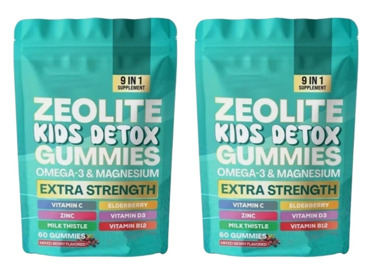 Zeolite Detox Gummies 60 Count – Multivitamin Omega-3 Magnesium Elderberry Immune Support Supplement 2026