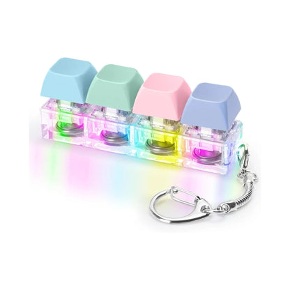 Keyboard Fidget Toy LED Keychain 4 In 1 Stress Relief