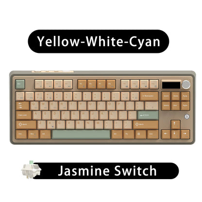 Teclado mecánico 87 teclas modo tri RGB intercambiable en caliente