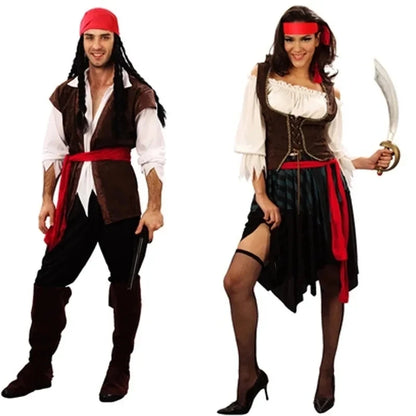 Pirates of the Caribbean Jack Sparrow Cosplay Costume Set for Men Women Halloween Carnival 2026