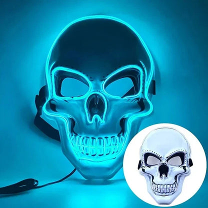 LED Skull Mask Full Face Glowing Terror Mask Halloween Fall 2025 Masquerade Party Costume Mask Breathable