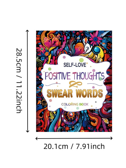 Coloring Book Upgraded Thick Paper Mindfulness Positive Thoughts And Swear Words Holiday Gift 2025 Stress Relief