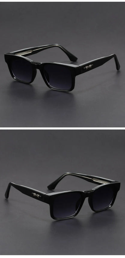 Men's square frame sunglasses UV400 – mirror lens, anti-mist outdoor driving shades, wide coverage