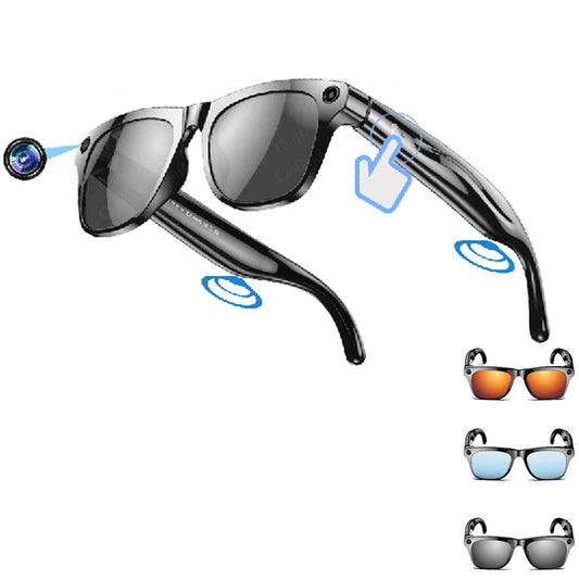 Gafas inteligentes con cámara AI, llamada Bluetooth, asistente de voz