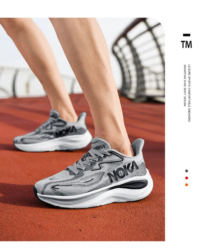 Breathable lightweight men's running shoe – flyknit upper, rubber outsole, spring autumn sport