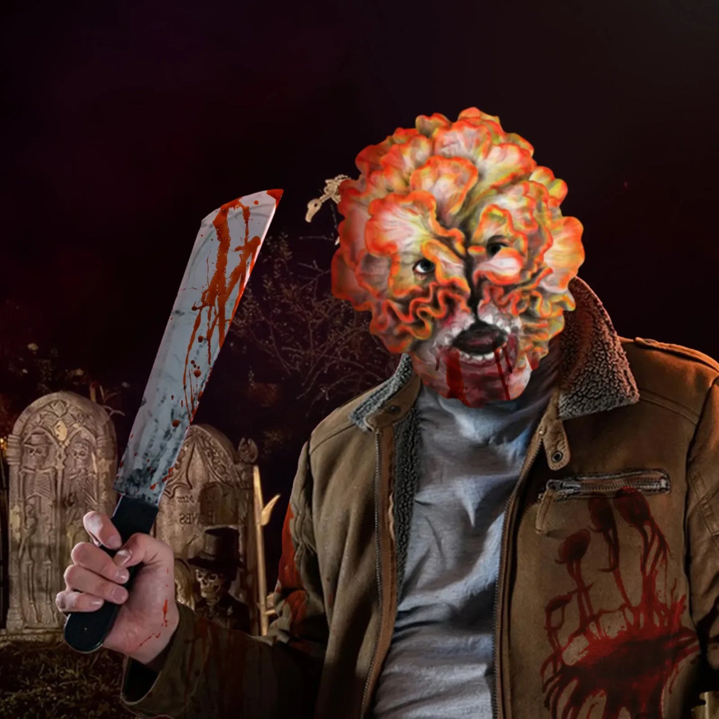 Halloween Maske Latex Clicker Cosplay Fullt Ansikt Monster 2025