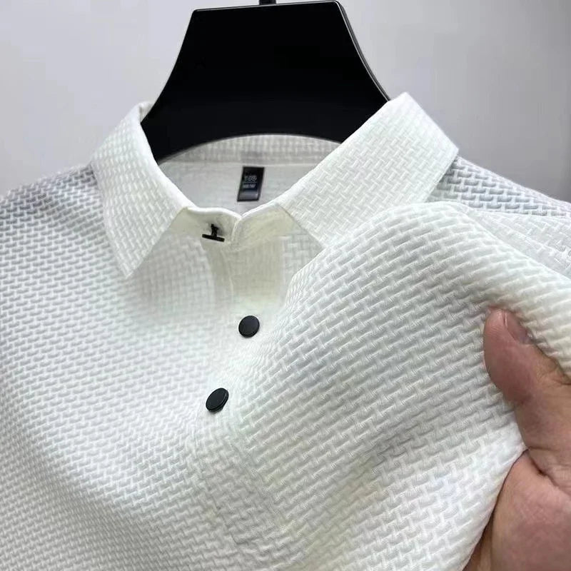 Breathable men's polo shirt – short sleeve, casual summer style, slim fit versatile top