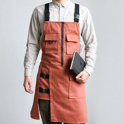 Denim Apron Adjustable Work Apron Cotton Canvas Heavy Duty Barista Apron Fall 2025 Durable Multi Pocket